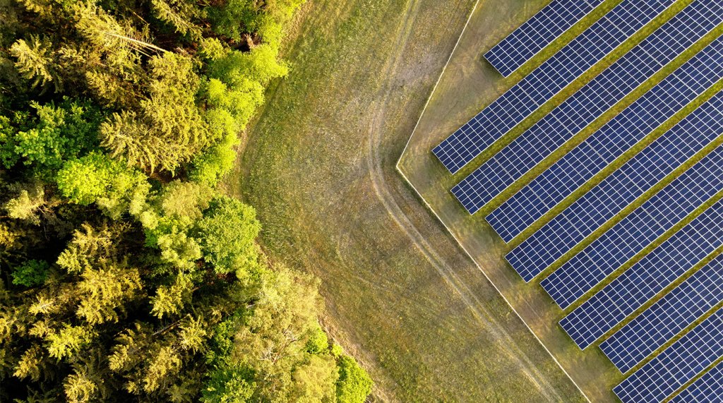 Solarpark Wald Luftbild