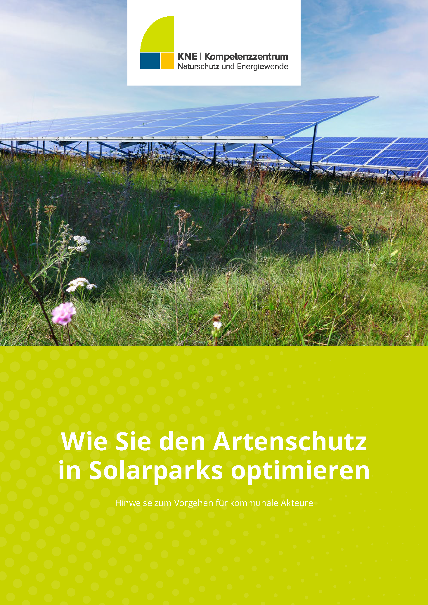 Titel Publikation KNE_Wie_Sie_den-Artenschutz_in_Solarparks_optimieren